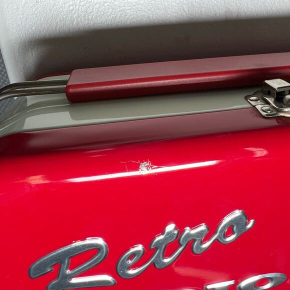 Vintage Retro Radio Metal Tin Lunch Box Red Collectible 1950's Style - Picture 4 of 13